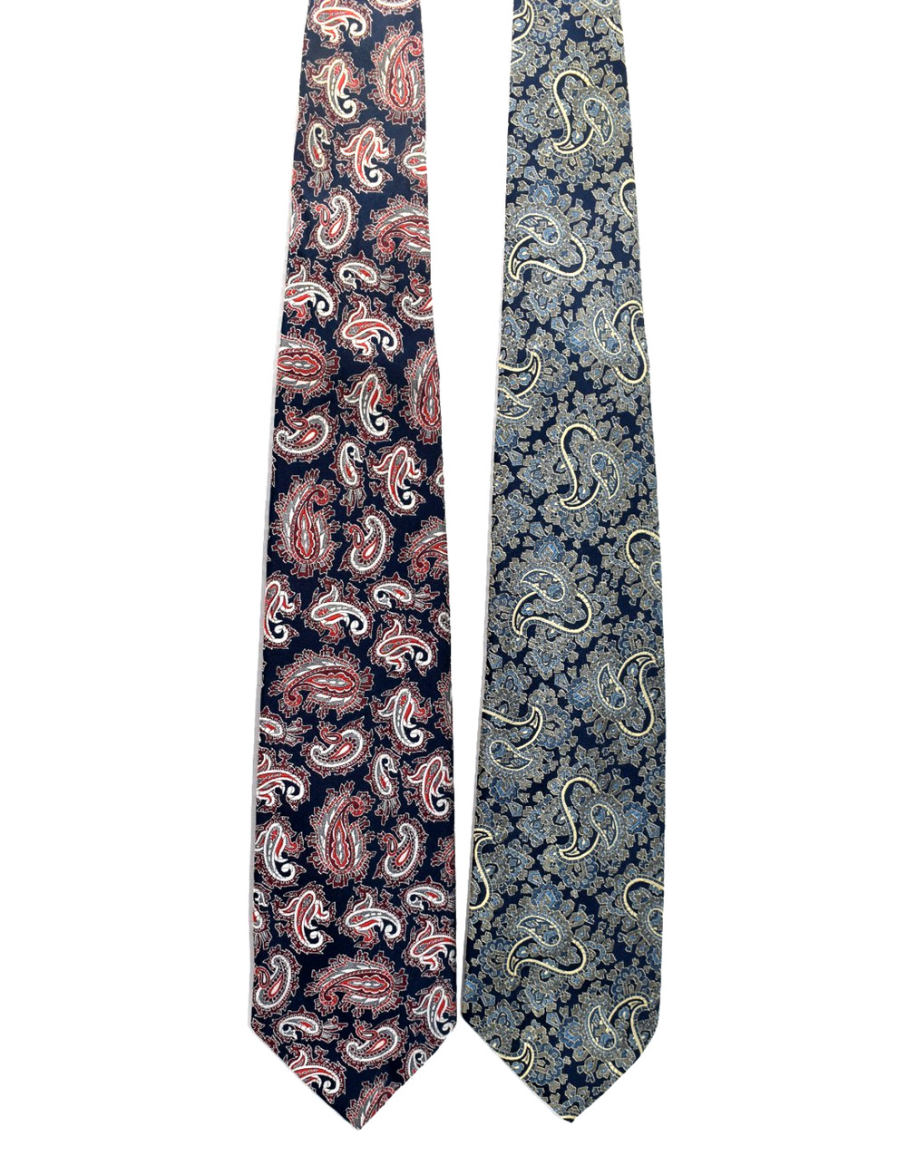 Christian Dior Cravates Lazarus Polyester Paisley Men's Vintage Ties 1970's
